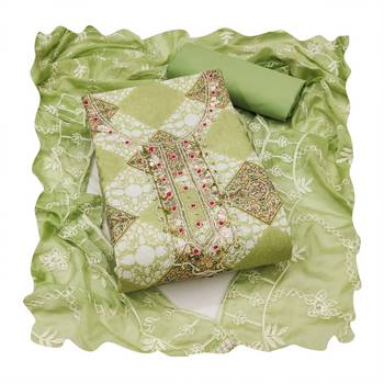Multicolor hand embroidery cotton churidar dress-materials 4