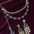Silver plated floral design layered blue necklace maang tikka set