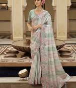 Silk blend silk saree in multicolor with rich meenakari zari weaving