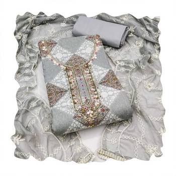 Multicolor hand embroidery cotton churidar dress-materials 4