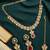Gold plated kundan polki red necklace maang tikka set