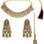 Antique gold plated champagne stone necklace maang tikka set