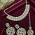 Rhodium plated pastel cz necklace maang tikka set