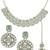 Rhodium plated pastel cz necklace maang tikka set