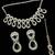 Rhodium plated black teardrop cubic zircon necklace maang tikka set
