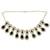 Rhodium plated black teardrop cubic zircon necklace maang tikka set
