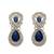 Rhodium plated blue teardrop cubic zircon necklace maang tikka set