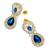 Rhodium plated blue teardrop cubic zircon necklace maang tikka set