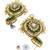 Gold plated green enamel kundan bridal choker maang tikka set