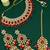 Gold plated kundan red bridal necklace maang tikka set