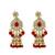 Gold plated kundan red bridal necklace maang tikka set
