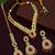 Gold plated kundan maroon double line long  necklace maang tikka set