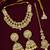 Gold plated jaipuri white kundan bridal necklace maang tikka set
