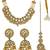 Gold plated jaipuri white kundan bridal necklace maang tikka set