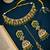 Gold plated jaipuri kundan green necklace maang tikka set
