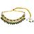 Gold plated jaipuri kundan green necklace maang tikka set