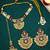Gold plated kundan maroon jadau peacock necklace maang tikka set