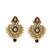 Gold plated kundan maroon jadau peacock necklace maang tikka set