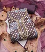 Purple hand embroidery cotton semi stitched churidar dress-materials