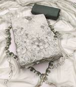 Multicolor embroidered cotton semi stitched churidar dress-materials