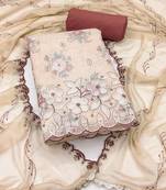 Multicolor embroidered cotton semi stitched churidar dress-materials