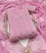 Lavender sequins viscose semi stitched churidar dress-materials