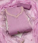 Lavender sequins viscose semi stitched churidar dress-materials