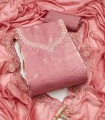 Baby-pink sequins viscose semi stitched churidar dress-materials