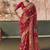 Red bandhej weaving work faux khaddi georgette saree
