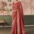 Red bandhej weaving work faux khaddi georgette saree