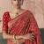 Red bandhej weaving work faux khaddi georgette saree