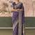 Violet bandhej weaving work faux khaddi georgette saree