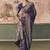 Violet bandhej weaving work faux khaddi georgette saree