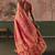 Gajri pink bandhej weaving work faux khaddi georgette saree