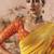 Yellow bandhej weaving work faux khaddi georgette saree