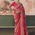 Pink bandhej weaving work faux khaddi georgette saree