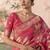 Pink bandhej weaving work faux khaddi georgette saree