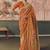 Orange bandhej weaving work faux khaddi georgette saree