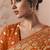 Orange bandhej weaving work faux khaddi georgette saree