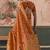 Orange bandhej weaving work faux khaddi georgette saree