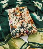 Multicolor hand embroidery cotton semi stitched churidar dress-materials