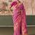Pink bandhej weaving work faux khaddi georgette saree