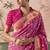 Pink bandhej weaving work faux khaddi georgette saree