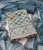 Multicolor sequins cotton semi stitched churidar dress-materials