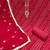 Red hand embroidery cotton semi stitched churidar dress-materials