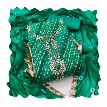 Green hand embroidery cotton churidar dress-materials 4