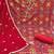 Red hand embroidery cotton semi stitched churidar dress-materials