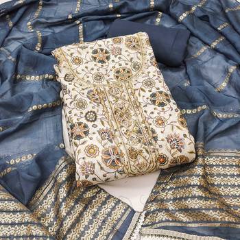 Multicolor embroidered cotton silk churidar dress-materials 1