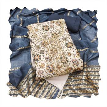 Multicolor embroidered cotton silk churidar dress-materials 4