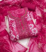 Multicolor sequins organza semi stitched churidar dress-materials